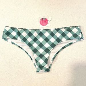 Raisins Green & White Checkered Swim Bikini Bottom! NWT